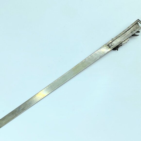 Antique Japanese etched Fuji Mountain with movable Sparrow bird hair stick GS603